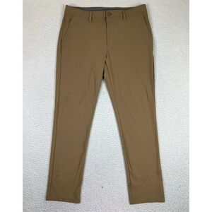 FLX Pants Mens 36x32 Beige Stretch Chino Performance Golf Flat Front Casual